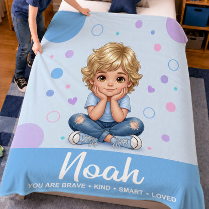Personalized Polka Dot Cartoon Character Photo Soft Throw Blanket with Name Home Decor Birthday Children's Day Gift for Kids