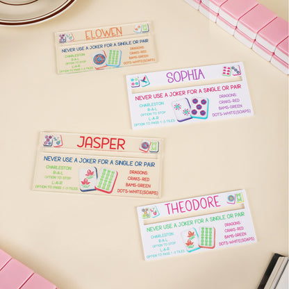 Personalized Colorful Pattern Mahjong Line Reader with Name Mahjong Accessory Birthday Mahjong Parlor Gift for Mahjong Lovers